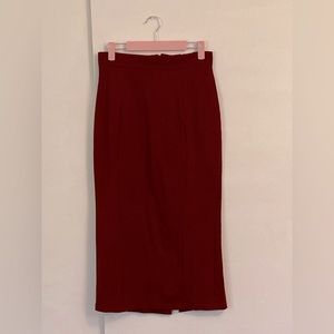 PUG long pencil skirt. Large. Oxblood. Retro. Laura Byrnes